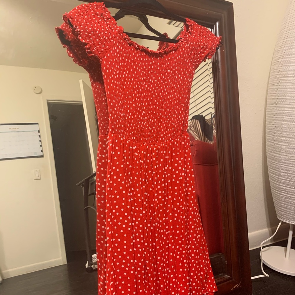 H&M red polka dot dress